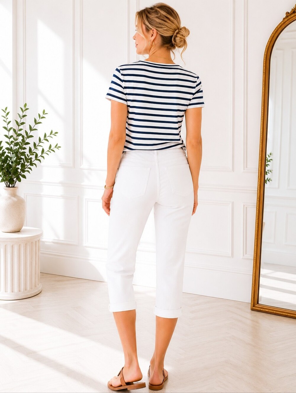 Gloria Vanderbilt - Amanda | White Denim Capri | Jeans Size 14 | Stretch Cotton - Picture 2 of 8